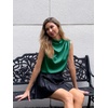 image:imageCicy Bell Womens Mock Neck Satin Tank Tops Business Casual Work Ruched Blouses Summer Corporate OutfitsDark Green