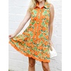 image:imageCicy Bell Womens Floral Mini Dress Summer Casual V Neck Sleeveless Boho Dresses Ruffle Beach Vacation OutfitsOrange