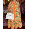 image:imageCicy Bell Womens Floral Mini Dress Summer Casual V Neck Sleeveless Boho Dresses Ruffle Beach Vacation OutfitsOrange
