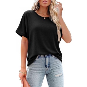 image:imageCicy Bell Womens Oversized Short Sleeve Tshirts Summer Casual Round Neck Tops Loose Fit Boxy Basic Tee ShirtsBlack