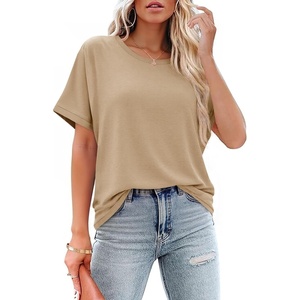 image:imageCicy Bell Womens Oversized Short Sleeve Tshirts Summer Casual Round Neck Tops Loose Fit Boxy Basic Tee ShirtsKhaki