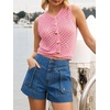 image:imageCicy Bell Womens Baggy High Waisted Jean Shorts Summer Wide Leg Cargo Jorts with Flap PocketsBlue