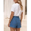 image:imageCicy Bell Womens Baggy High Waisted Jean Shorts Summer Wide Leg Cargo Jorts with Flap PocketsBlue