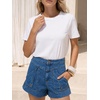 image:imageCicy Bell Womens Baggy High Waisted Jean Shorts Summer Wide Leg Cargo Jorts with Flap PocketsBlue