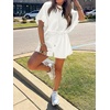 image:imageCicy Bell Womens Summer 2 Piece Short Sets Puff Sleeve Cropped Tops and Shorts Casual Loose Outfits Comfy Lounge SetsWhite