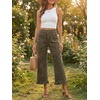 image:imageCicy Bell Womens Cropped High Waisted Jeans Baggy Wide Leg Stretchy Capris Ruffle Flare Denim Pants with PocketsLeopard