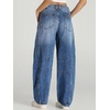 image:imageCicy Bell Womens Baggy Barrel Jeans Boyfriend Wide Leg Mid Rise Balloon Denim Ankle PantsBlue