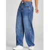 image:imageCicy Bell Womens Baggy Barrel Jeans Boyfriend Wide Leg Mid Rise Balloon Denim Ankle PantsBlue