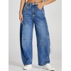 image:imageCicy Bell Womens Baggy Barrel Jeans Boyfriend Wide Leg Mid Rise Balloon Denim Ankle PantsBlue