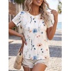 image:imageCicy Bell Womens Summer Floral TShirts Short Sleeve Crew Neck Trendy Casual Tops Loose Fit TeesFloral White