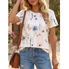 image:imageCicy Bell Womens Summer Floral TShirts Short Sleeve Crew Neck Trendy Casual Tops Loose Fit TeesFloral White