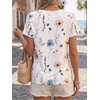 image:imageCicy Bell Womens Summer Floral TShirts Short Sleeve Crew Neck Trendy Casual Tops Loose Fit TeesFloral White