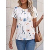 image:imageCicy Bell Womens Summer Floral TShirts Short Sleeve Crew Neck Trendy Casual Tops Loose Fit TeesFloral White