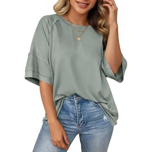 image:imageCicy Bell Womens Oversized TShirts Summer Crew Neck Half Sleeve Tunic Tops Casual Loose Fit Basic Tee ShirtGrey