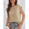 image:imageCicy Bell Womens Cap Sleeve Tops Summer Casual Cotton T Shirts Basic Tees  Crew Neck Tank Tops Loose fit Plain T Shirt Solid Trendy Cute ChicKhaki