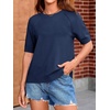 image:imageCicy Bell Womens Short Sleeve Sweaters Crewneck Knit Tops Pullovers Shirts  Soft StretchLoose Fit Knit Crewneck SweaterShort Raglan Sleeves Casual Fit for Work amp Fall Daily Wear Match Pants JeansNavy Blue