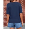 image:imageCicy Bell Womens Short Sleeve Sweaters Crewneck Knit Tops Pullovers Shirts  Soft StretchLoose Fit Knit Crewneck SweaterShort Raglan Sleeves Casual Fit for Work amp Fall Daily Wear Match Pants JeansNavy Blue