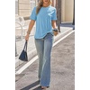 image:imageCicy Bell Womens Summer Casual TShirts Loose Fit Twist Front Basic Tees  Short Sleeve Crew Neck Drop Shoulder Dressy Trendy CuteSky Blue