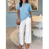 image:imageCicy Bell Womens Summer Casual TShirts Loose Fit Twist Front Basic Tees  Short Sleeve Crew Neck Drop Shoulder Dressy Trendy CuteSky Blue
