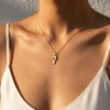 image:imageCicy Bell Necklace for Women Number 18K Gold Plated Birthstone NecklacesGold S