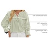 image:imageCicy Bell Womens Striped Babydoll Shirts Ruffle V Neck Long Sleeve TopsArmy Green