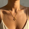 image:imageCicy Bell Heart Initial Necklace for Women 18k Gold Plated Pendant NecklaceGold T