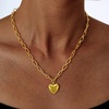 image:imageCicy Bell Heart Necklace For Women 18k Gold Brass Plated Charm NecklacesGold A