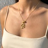 image:imageCicy Bell Initial Necklace for Women 18K Gold Plated Pendant NecklacesGold B