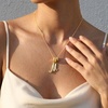 image:imageCicy Bell Initial Necklace for Women 18K Gold Plated Pendant NecklacesGold M