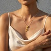 image:imageCicy Bell Initial Necklace for Women 18K Gold Plated Pendant NecklacesGold M