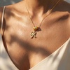 image:imageCicy Bell Initial Necklace for Women 18K Gold Plated Pendant NecklacesGold R