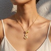 image:imageCicy Bell Initial Necklace for Women 18K Gold Plated Pendant NecklacesGold S