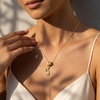 image:imageCicy Bell Initial Necklace for Women 18K Gold Plated Pendant NecklacesGold T