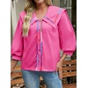 image:imageCicy Bell Womens Floral Button Down Shirts Casual 34 Sleeve BlousesBarbie Pink