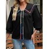 image:imageCicy Bell Womens Floral Button Down Shirts Casual 34 Sleeve BlousesBlack