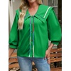 image:imageCicy Bell Womens Floral Button Down Shirts Casual 34 Sleeve BlousesGreen