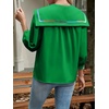 image:imageCicy Bell Womens Floral Button Down Shirts Casual 34 Sleeve BlousesGreen
