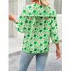 image:imageCicy Bell Womens Floral Button Down Shirts Casual 34 Sleeve BlousesGreen Print