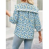 image:imageCicy Bell Womens Floral Button Down Shirts Casual 34 Sleeve BlousesLight Blue