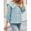 image:imageCicy Bell Womens Floral Button Down Shirts Casual 34 Sleeve BlousesLight Blue