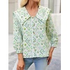 image:imageCicy Bell Womens Floral Button Down Shirts Casual 34 Sleeve BlousesLight Green
