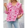 image:imageCicy Bell Womens Floral Button Down Shirts Casual 34 Sleeve BlousesLight Pink