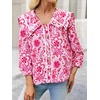 image:imageCicy Bell Womens Floral Button Down Shirts Casual 34 Sleeve BlousesLight Pink