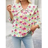 image:imageCicy Bell Womens Floral Button Down Shirts Casual 34 Sleeve BlousesPink