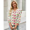 image:imageCicy Bell Womens Floral Button Down Shirts Casual 34 Sleeve BlousesPink