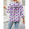 image:imageCicy Bell Womens Floral Button Down Shirts Casual 34 Sleeve BlousesPurple