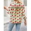 image:imageCicy Bell Womens Floral Button Down Shirts Casual 34 Sleeve BlousesRed