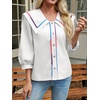 image:imageCicy Bell Womens Floral Button Down Shirts Casual 34 Sleeve BlousesWhite
