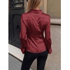image:imageCicy Bell Womens Satin Slim Fit Blouses Long Sleeve Going Out Silky TopsBurgundy