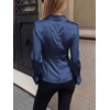 image:imageCicy Bell Womens Satin Slim Fit Blouses Long Sleeve Going Out Silky TopsNavy